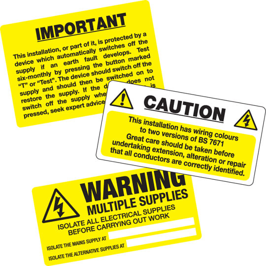 BS7671 Labels