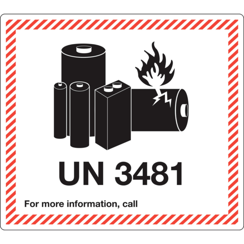 UN 3481 Lithium Ion Battery Labels 120x110mm | Labels Online