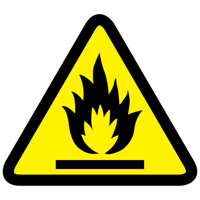 Flammable Material Warning Labels 100x100mm | Labels Online