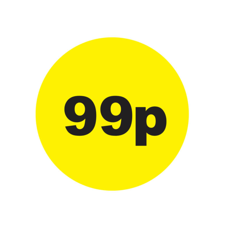 99p Price Stickers 50mm Permanent | Labels Online