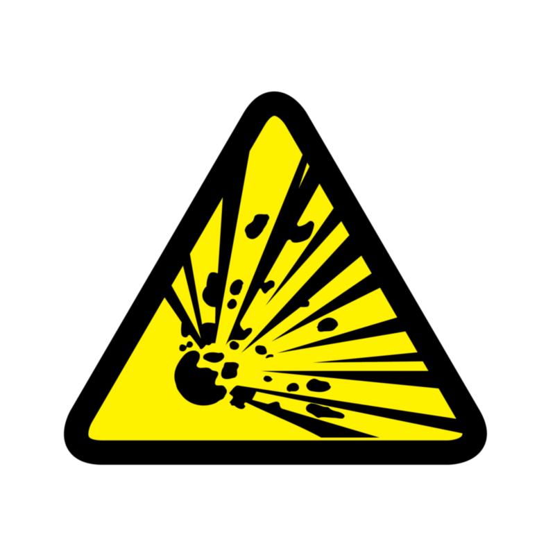 Explosive Materials Warning Labels 50x50mm | Labels Online