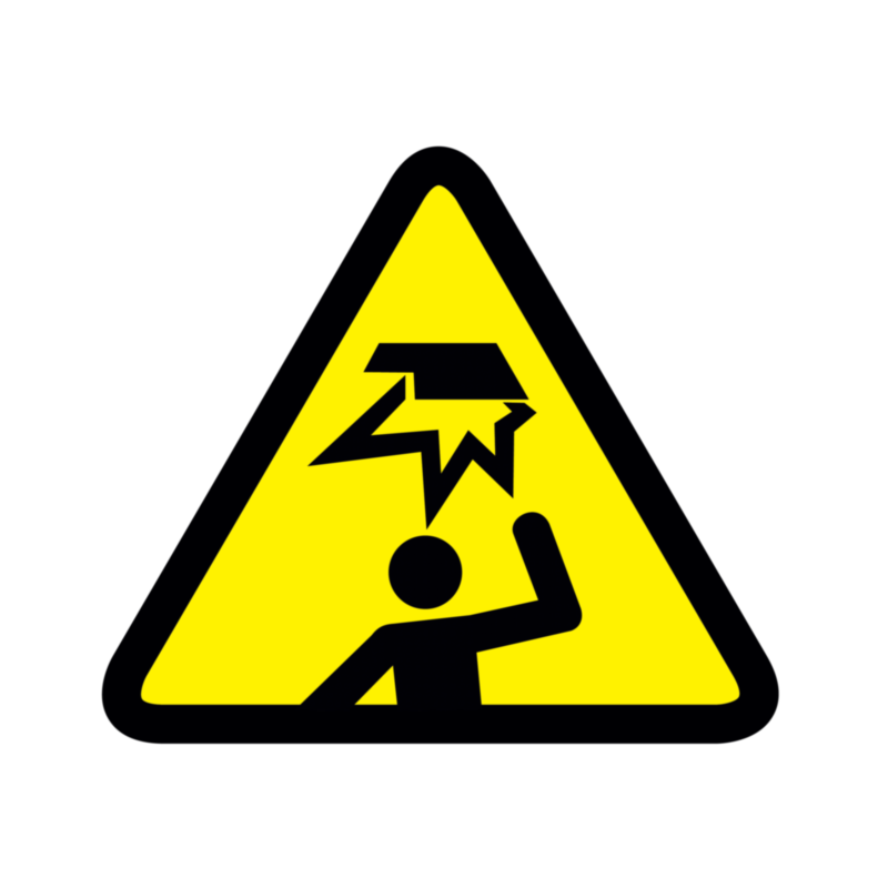 Overhead Obstacle Warning Labels 50x50mm | Labels Online