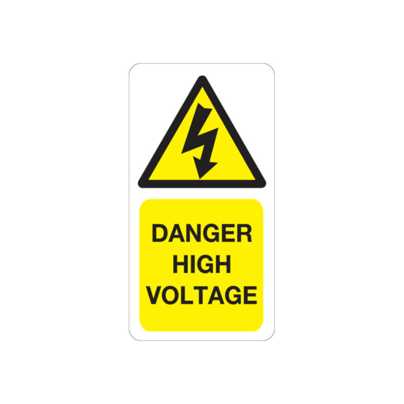 Danger High Voltage Stickers 33x63mm | Labels Online