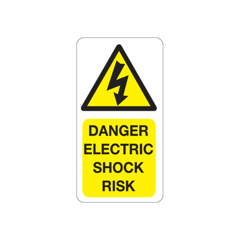 Danger Electric Shock Risk Labels 33x63mm | Labels Online