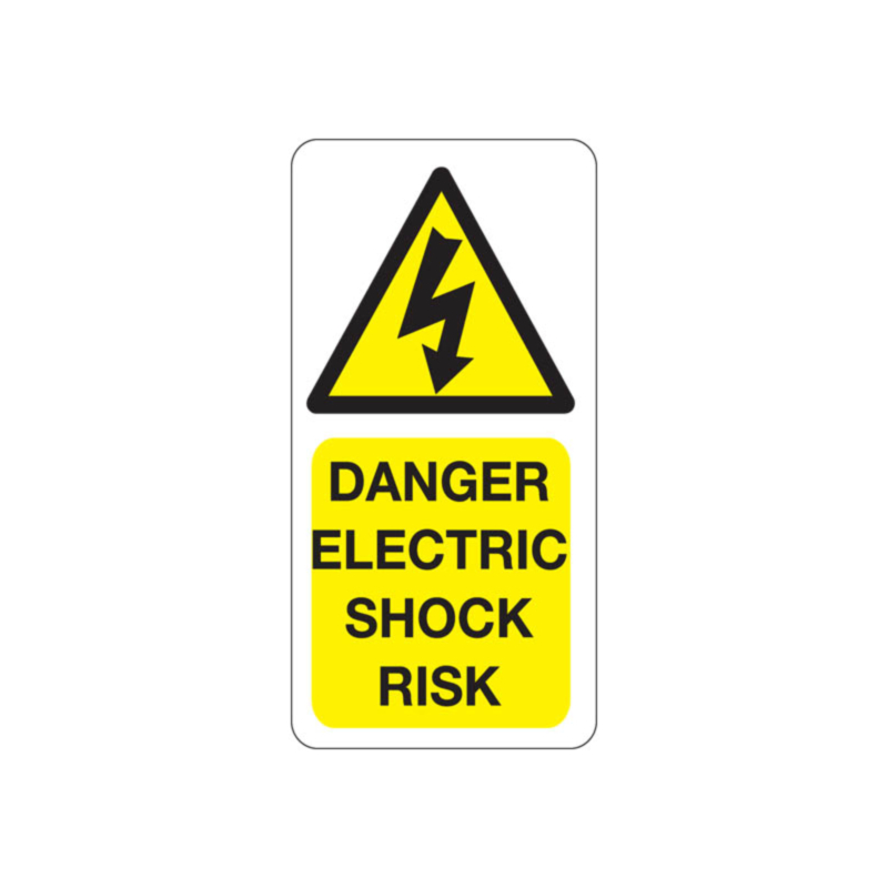 Danger Electric Shock Risk Labels 25x50mm | Labels Online