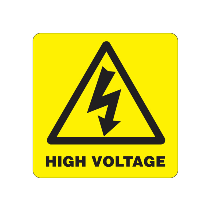 High Voltage Stickers 50x50mm | Labels Online