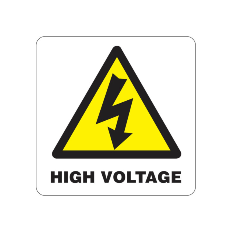 High Voltage Stickers 50x50mm | Labels Online