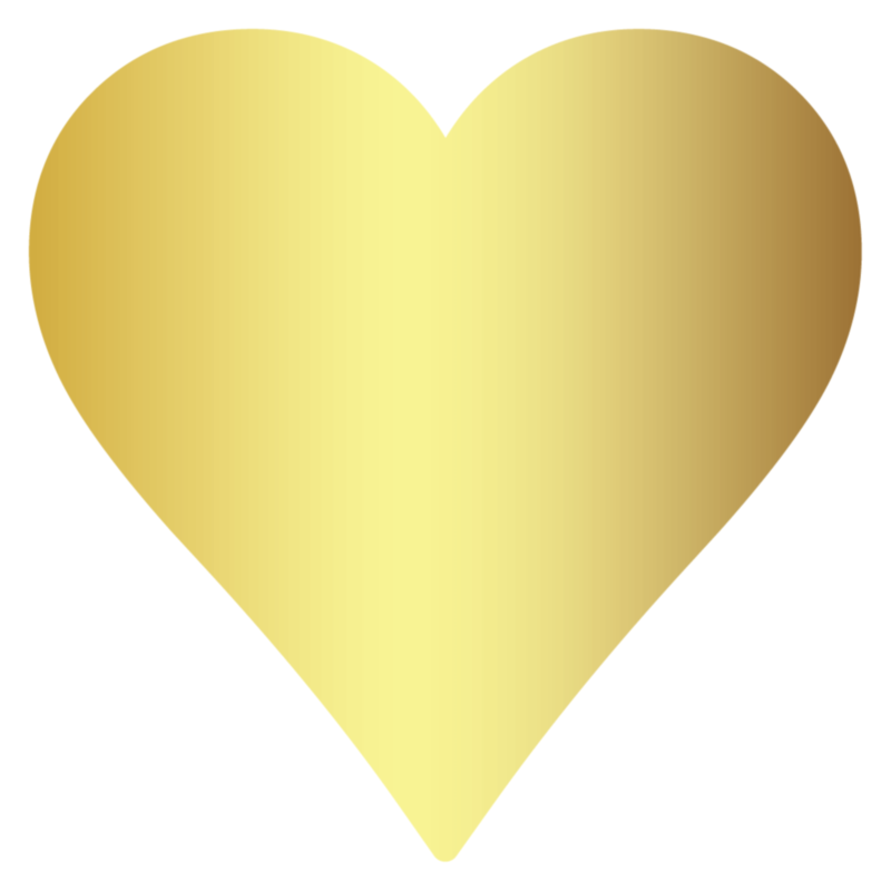 Gold Heart Stickers 43x43mm | Labels Online