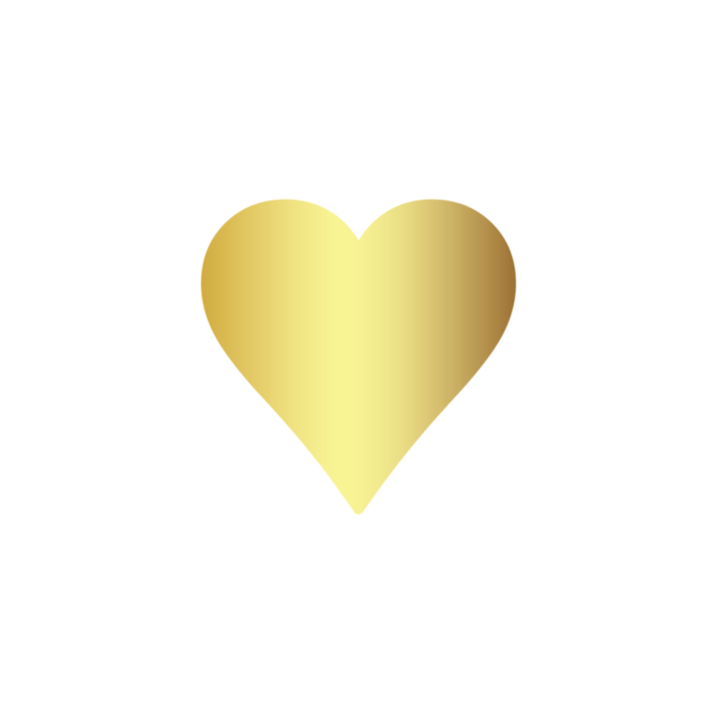 Gold Heart Stickers 15x15mm | Labels Online