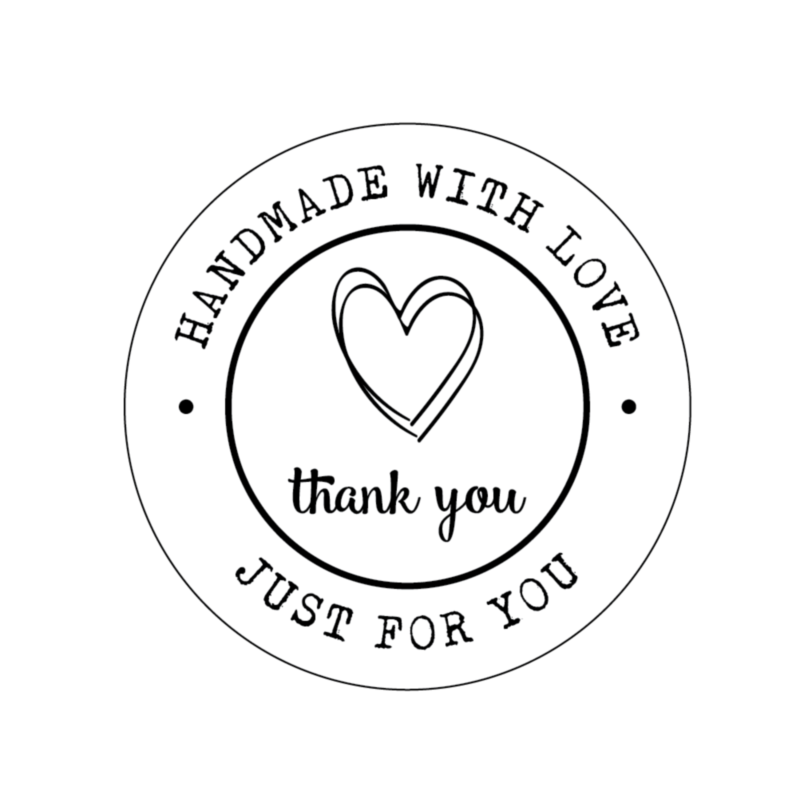 Handmade with Love Just For You Stickers 30mm | Labels Online