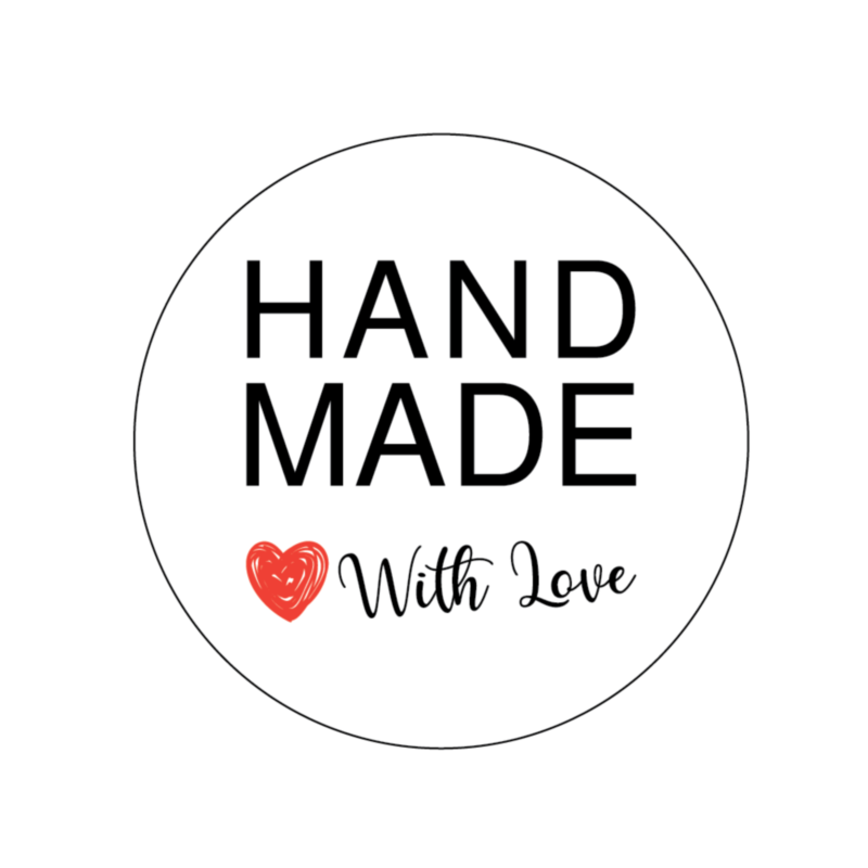 Hand Made with Love Stickers 30mm | Labels Online