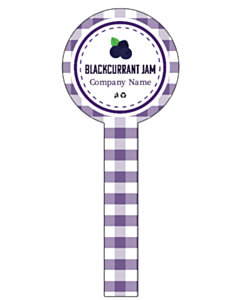 Personalised Gingham Blackcurrant Jam Jar Seal Labels