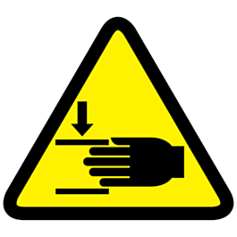 Crushing of Hands Warning Labels 100x100mm | Labels Online