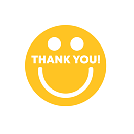 Thank You Smiley Stickers 40mm | Labels Online