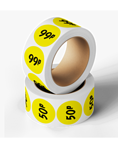 Yellow 25mm Price Labels
