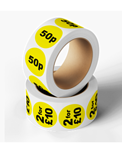 Yellow 40mm Price Labels