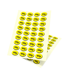 Oval Price Labels 19x14mm