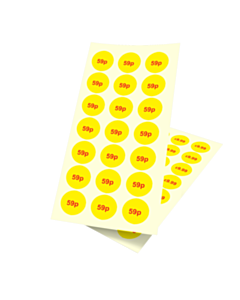 Yellow 20mm Price Labels