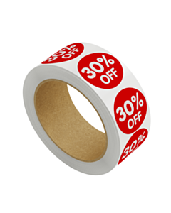 Red 30% Off Stickers