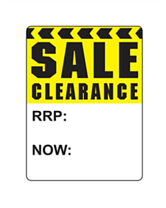 Sale Clearance RRP / Now Stickers