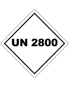 UN 2800 Labels 100x100mm