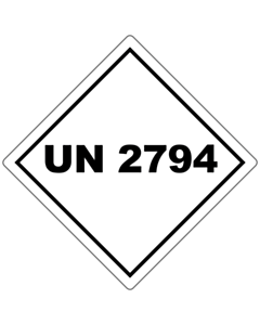 UN 2794 Labels 100x100mm