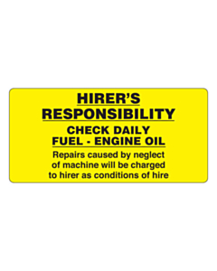 Hirer's Responsibility Labels