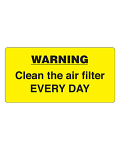 Clean Air Filter Daily Labels
