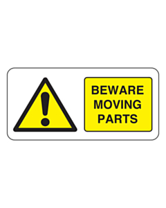 Beware Moving Parts Labels