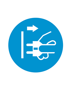 Disconnect Mains Plug From Electrical Outlet Labels 50mm