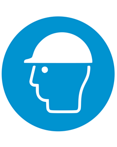 Wear Head Protection Labels 100mm