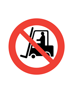 No Access for Forklift Trucks and Industrial Vehicles Labels 100mm