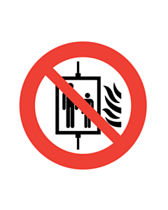 Do Not Use Lift In The Event of a Fire Labels 100mm