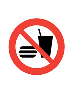 No Eating or Drinking Labels 100mm