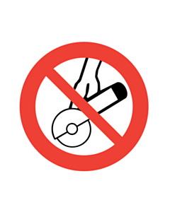 Do Not Use with Hand-held Grinder Labels 100mm