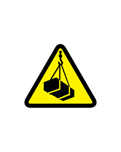 Overhead or Suspended Load Warning Labels 25x25mm