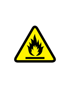 Flammable Material Warning Labels 25x25mm