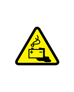 Battery Charging Warning Labels 25x25mm