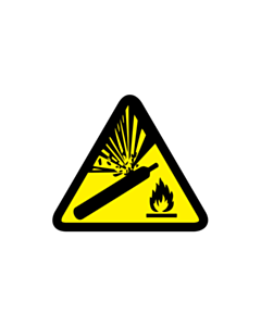 Pressurized Cylinder Warning Labels 25x25mm