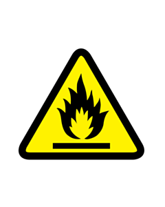 Flammable Material Warning Labels 50x50mm