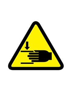 Crushing of Hands Warning Labels 50x50mm