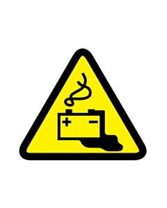 Battery Charging Warning Labels 50x50mm