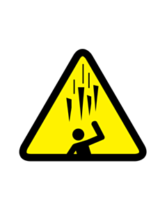 Falling Ice Spikes Warning Labels 50x50mm