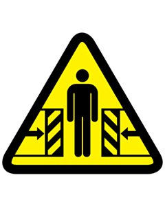 Crushing by Moving Parts Warning Labels 100x100mm