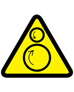 Counter-Rotating Rollers Warning Labels 100x100mm