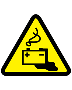 Battery Charging Warning Labels 100x100mm