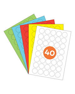 A4 Label Sheets 40 Labels Per Sheet 32mm Diameter