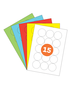 A4 Label Sheets 15 Labels Per Sheet 50mm Diameter