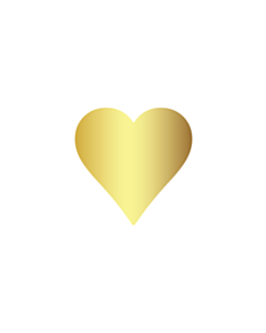 Gold Heart Stickers 15x15mm