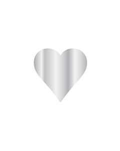 Silver Heart Stickers 15x15mm
